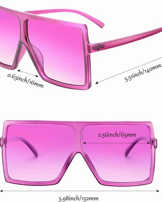 14 Pairs Square Oversized Sunglasses Flat Top Big Shades Oversize