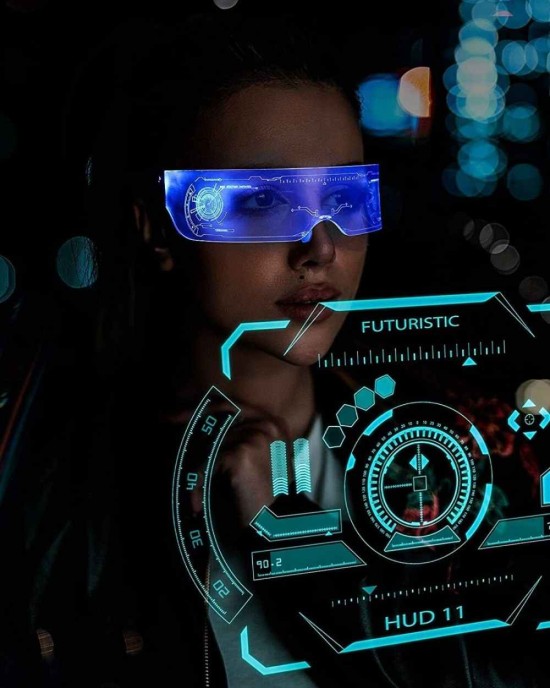 SAFEBAO LED Light Up Glasses for adult with 7 Colors and 4 Modes Rechargeable Futuristic style Glasses