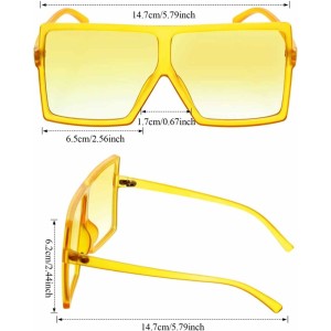 9 Pieces Oversized Square Sunglasses Flat Top Shades Retro Oversize Sunglasses for Women, Assorted Colors
