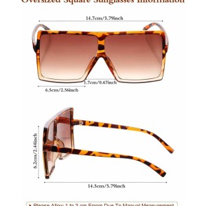 12 Pieces Oversized Square Sunglasses Flat Top Shades Retro Oversize