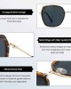 Cyxus Polarized Cateye Sunglasses for Women Men Retro Round Large Vintage UV Protection Oversized Shades