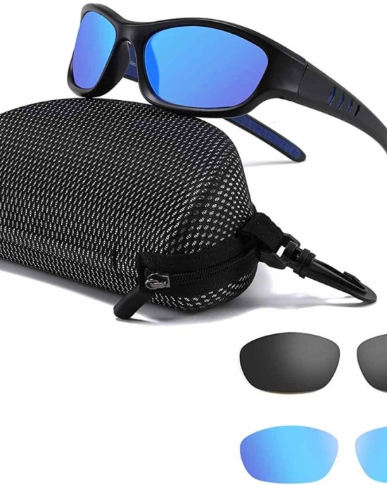 MALIDAK Polarized Floating Sunglasses for Men Women with Case 2 Pairs Lens