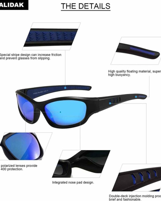 MALIDAK Polarized Floating Sunglasses for Men Women with Case 2 Pairs Lens