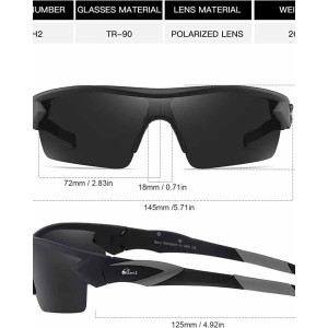 Bevi Polarized Sports Sunglasses TR90 Unbreakable Frame for Men Women Running Cycling Golf Baseball