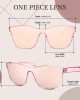 TJUTR Womens Sunglasses Classic Siamese Sunglasses Trendy One Piece Square Oversized Shades Polarized 100% UV Protection