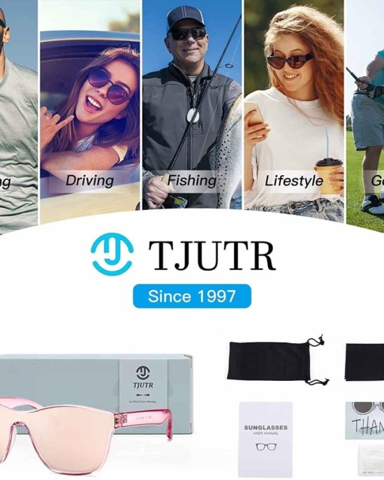 TJUTR Womens Sunglasses Classic Siamese Sunglasses Trendy One Piece Square Oversized Shades Polarized 100% UV Protection