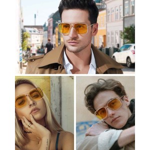 MAFEEDSS Sunglasses Men and Womens Driving Polarized Vintage Square Fashion Aviator Sunglasses Classic Trendy