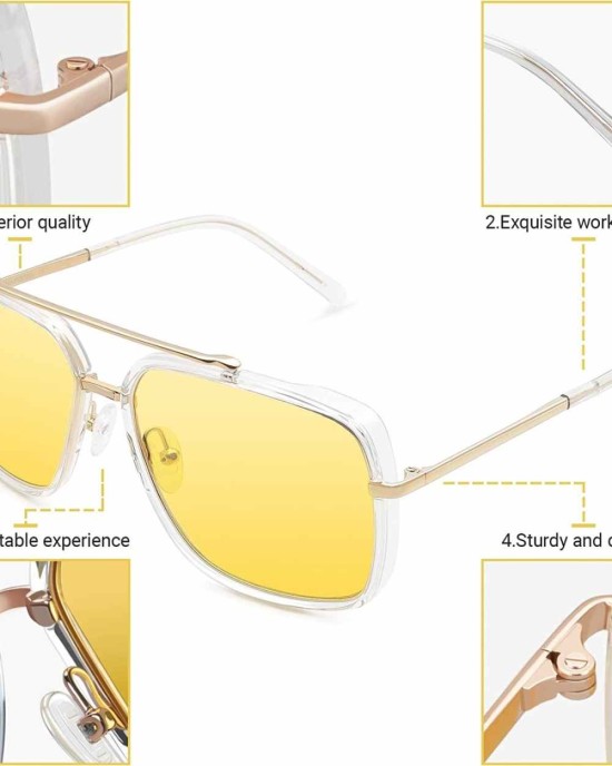 MAFEEDSS Sunglasses Men and Womens Driving Polarized Vintage Square Fashion Aviator Sunglasses Classic Trendy