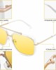 MAFEEDSS Sunglasses Men and Womens Driving Polarized Vintage Square Fashion Aviator Sunglasses Classic Trendy