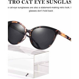TJUTR Polarized Sunglasses for Women, Retro Vintage Cat Eyes Eyewear Anti Glare 100% UV Protection