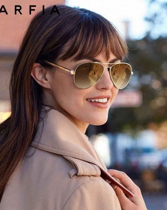 Carfia Polarized Sunglasses for Women UV Protection Lightweight Metal Frame Classic Pilot Ladies Safety Glasses CA3216