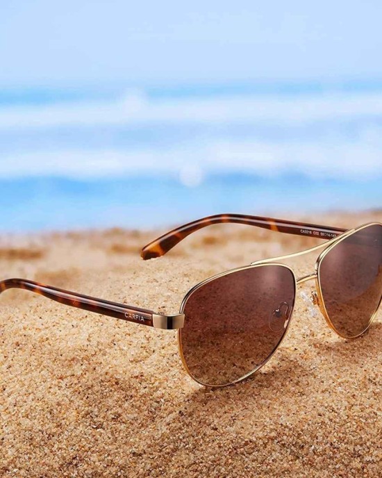 Carfia Polarized Sunglasses for Women UV Protection Lightweight Metal Frame Classic Pilot Ladies Safety Glasses CA3216