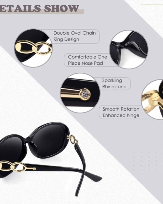 Polarized Sunglasses for Women Oversized Sun Glasses Fashion Shades SUNIER S85