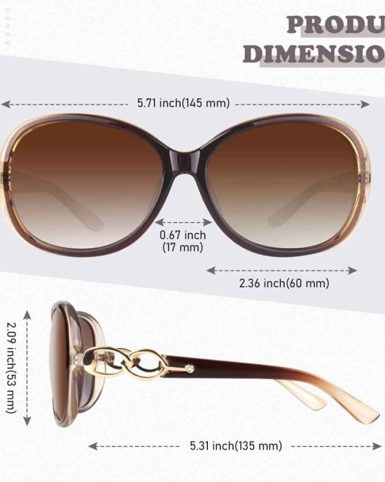 Polarized Sunglasses for Women Oversized Sun Glasses Fashion Shades SUNIER S85
