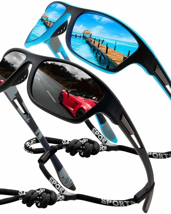 Sports Sunglasses Polarized Men Driving Cycling Fishing Running Sun Glasses UV400 Goggles Glasses rope