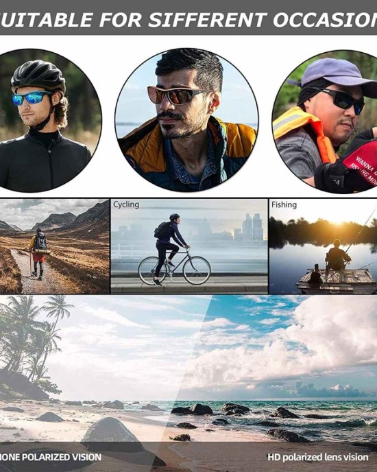 Sports Sunglasses Polarized Men Driving Cycling Fishing Running Sun Glasses UV400 Goggles Glasses rope