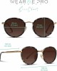 WearMe Pro - Round Metal Frame Sunglasses for Women