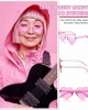20 Pairs Heart Shaped Rimless Sunglasses Transparent Candy Color Frameless Glasses Trendy Eyewear, 10 Colors