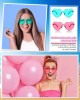 20 Pairs Heart Shaped Rimless Sunglasses Transparent Candy Color Frameless Glasses Trendy Eyewear, 10 Colors