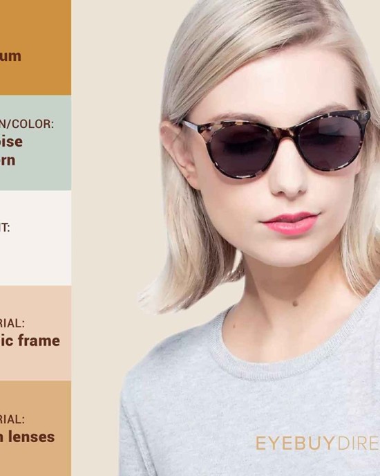 EyeBuyDirect - Mens & Womens Cateye Sunglasses, Anti-Scratch Lens Coating, UV Protection, and Plastic Frame