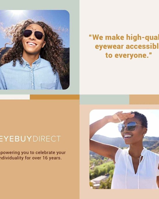 EyeBuyDirect - Mens & Womens Cateye Sunglasses, Anti-Scratch Lens Coating, UV Protection, and Plastic Frame