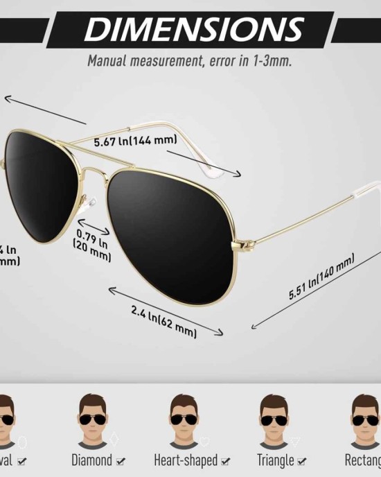 CGID GA61 Premium Al-Mg Alloy Pilot Polarized Sunglasses UV400,Spring Hinges