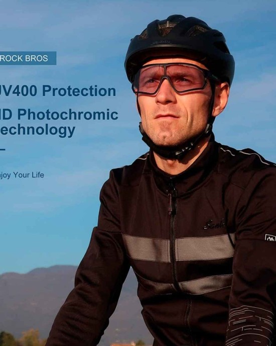 ROCKBROS Photochromic Sunglasses for Men Cycling Sunglasses Sports Bike Glasses