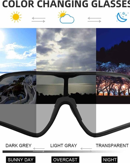 ROCKBROS Photochromic Sunglasses for Men Cycling Sunglasses Sports Bike Glasses