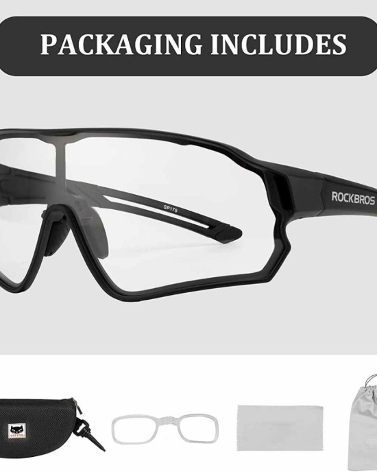 ROCKBROS Photochromic Sunglasses for Men Cycling Sunglasses Sports Bike Glasses
