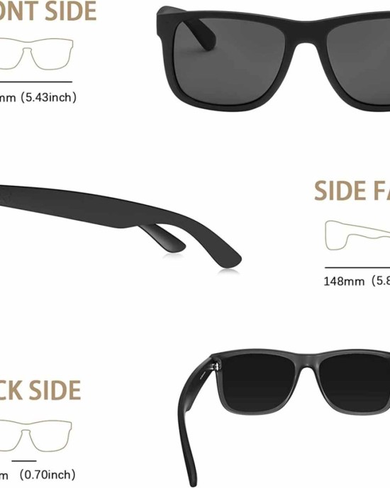 MAXJULI Polarized Sunglasses for Men and Women,UV Protection Rectangular Sun Glasses 8806