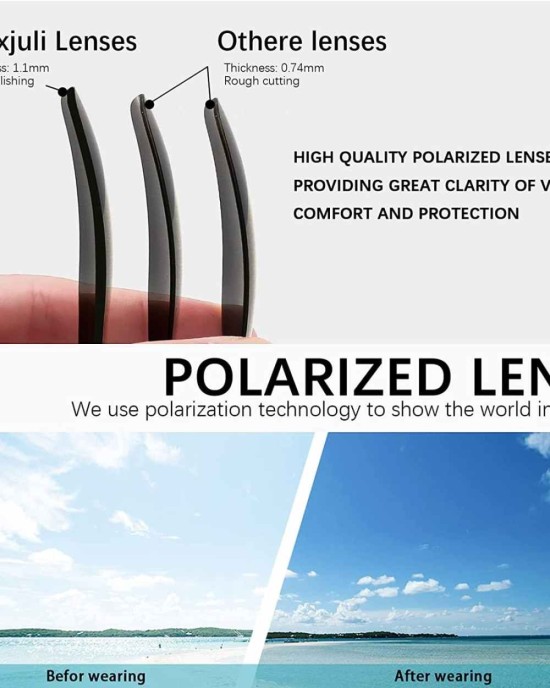 MAXJULI Polarized Sunglasses for Men and Women,UV Protection Rectangular Sun Glasses 8806
