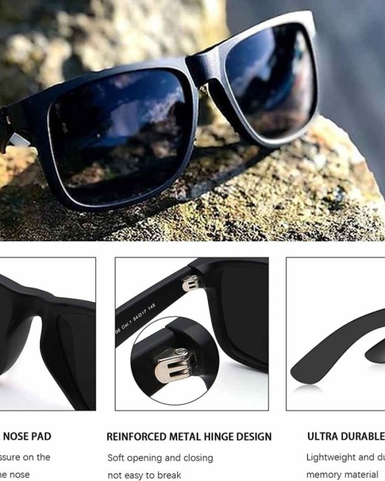 MAXJULI Polarized Sunglasses for Men and Women,UV Protection Rectangular Sun Glasses 8806