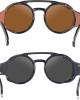 KEITHION Steampunk Style Round Vintage Sunglasses Retro Eyewear For Men Women With Leather Side Glasses