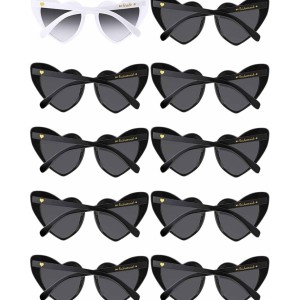 10 Pairs Bride Bridesmaid Sunglasses Heart Shaped Sunglasses Bachelorette
