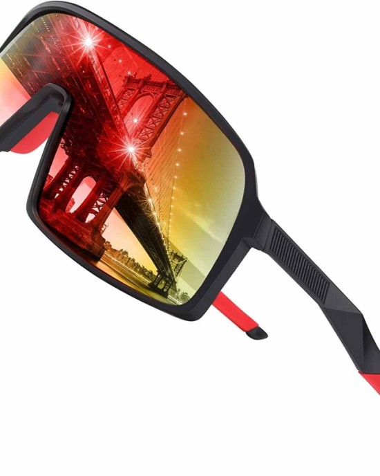 Sports Sunglasses UV Protection Polarized Lens with TR90 Frame for Men Women Outdoor Driving Cycling