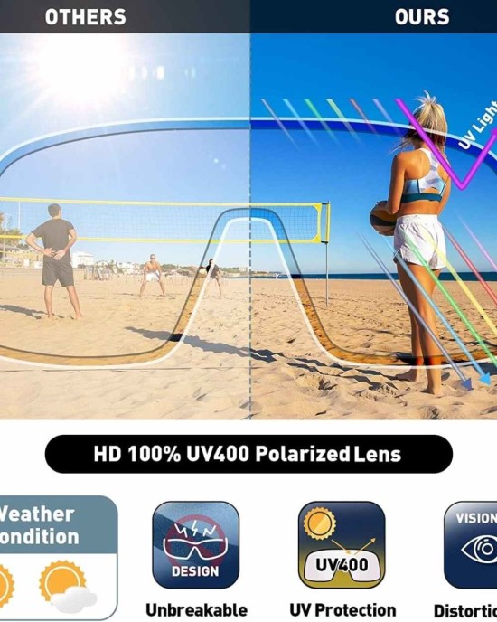 Sports Sunglasses UV Protection Polarized Lens with TR90 Frame for Men Women Outdoor Driving Cycling