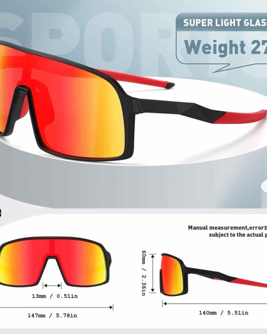 Sports Sunglasses UV Protection Polarized Lens with TR90 Frame for Men Women Outdoor Driving Cycling