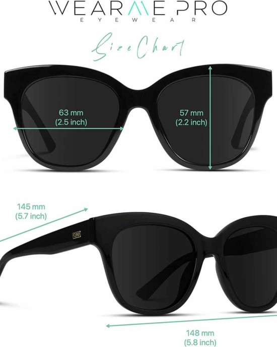 WearMe Pro - Oversized Polarized Retro Cat Eye Sunglasses for Women