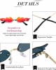 8 Pairs Fire Flame Sunglasses Flame Rimless Sunglasses Fun Sunglasses Cool Novelty Party Sunglasses for Women Men