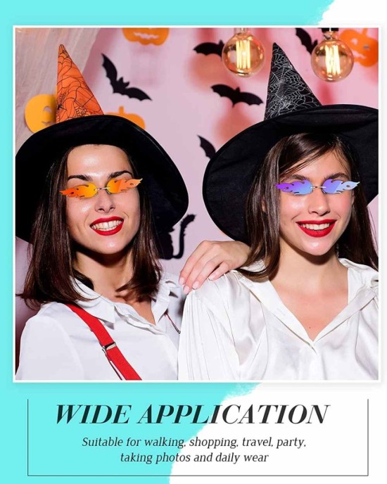 8 Pairs Fire Flame Sunglasses Flame Rimless Sunglasses Fun Sunglasses Cool Novelty Party Sunglasses for Women Men