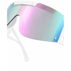 FEISEDY Oversize Flat Top Sunglasses Men Women One Piece Big Shield Shades B4027