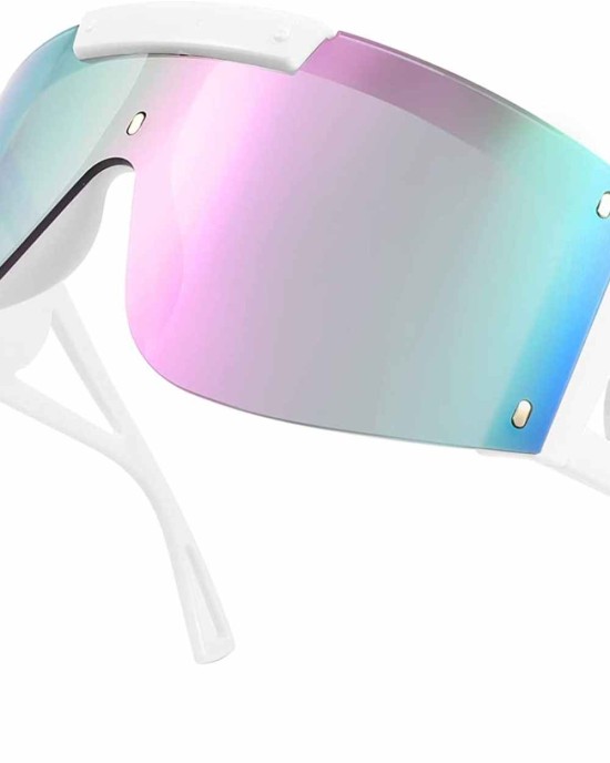 FEISEDY Oversize Flat Top Sunglasses Men Women One Piece Big Shield Shades B4027