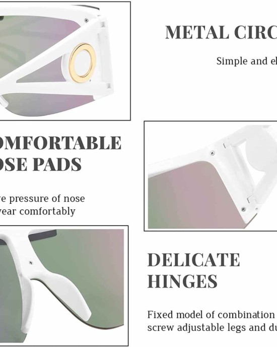 FEISEDY Oversize Flat Top Sunglasses Men Women One Piece Big Shield Shades B4027