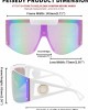 FEISEDY Oversize Flat Top Sunglasses Men Women One Piece Big Shield Shades B4027