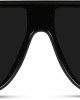WMP Eyewear - Flat Full Mirrored Lens Square Trendy Oversized Sunglasses