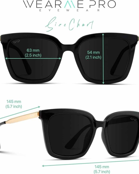 WMP Eyewear - Square Oversized Metal Frame Fashion Style Women Polarized Sunglasses