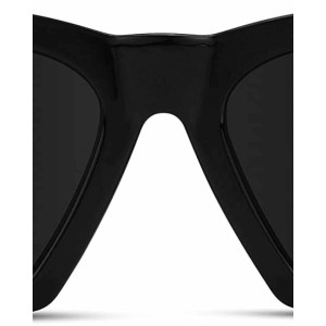 WMP Eyewear - Square Cat Eye Shape Metal Frame Fashion Polarized Mirrored Sunglasses