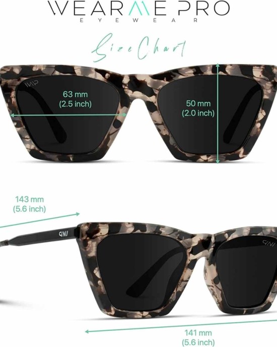 WMP Eyewear - Square Cat Eye Shape Metal Frame Fashion Polarized Mirrored Sunglasses