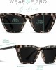 WMP Eyewear - Square Cat Eye Shape Metal Frame Fashion Polarized Mirrored Sunglasses