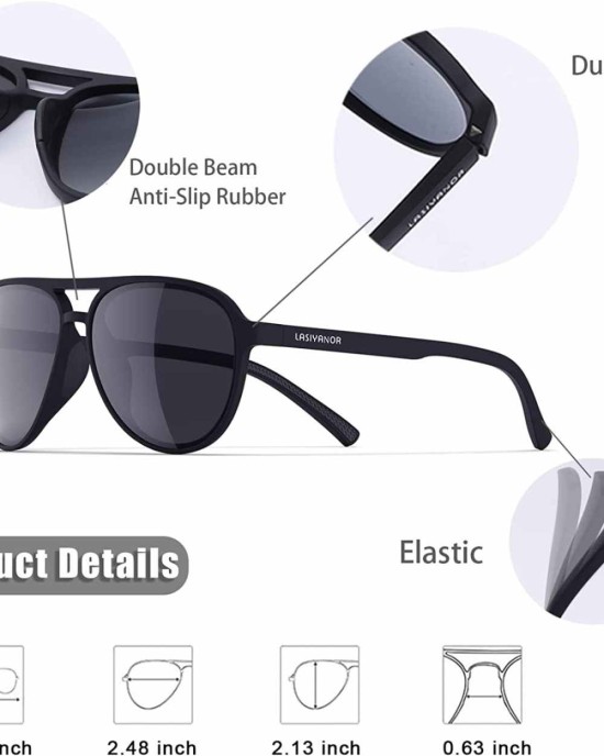 Lightweight TAC Polarized Tinted Classic Vintage Retro 70s Sunglasses, TR-90 Frame for Women Men, UV 400 Protection